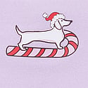 Pastel Lilac Candy Cane Dog Graphic